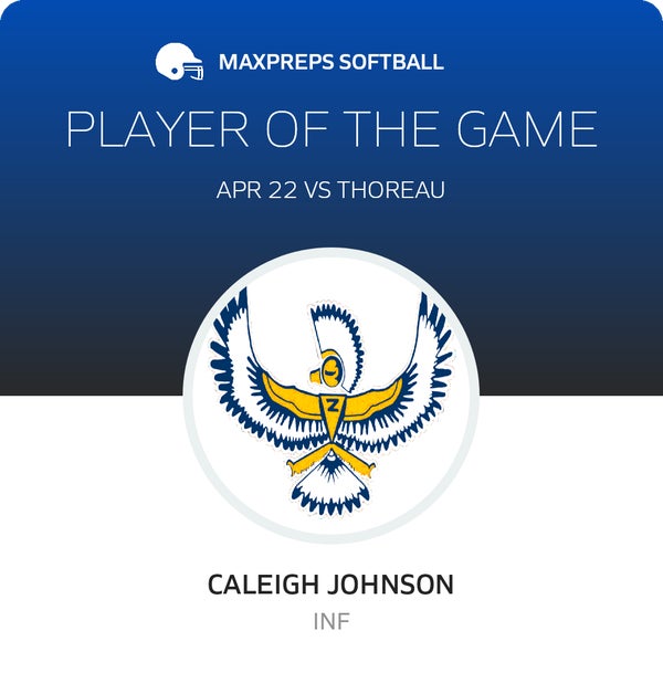 #4 Caleigh Johnson Player of the Game badge