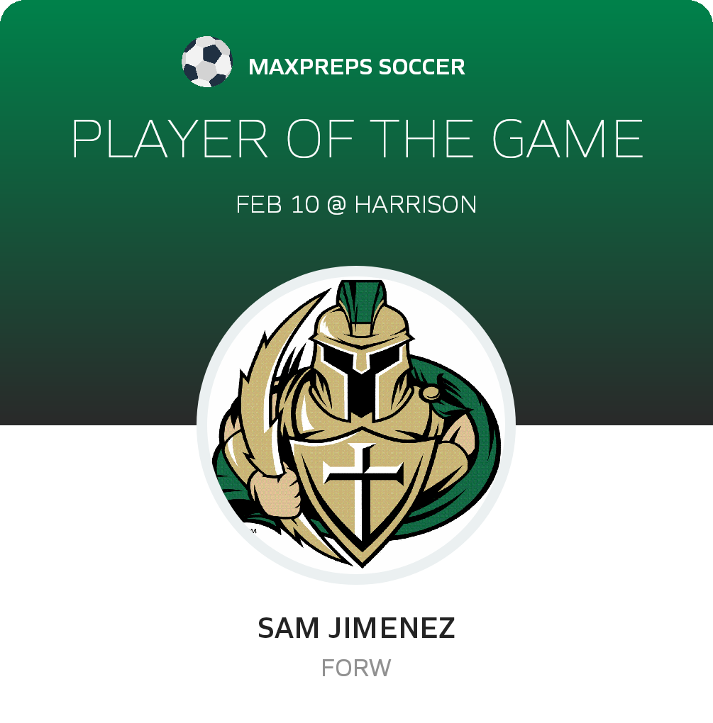 #9 Sam Jimenez Player of the Game badge