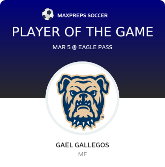 #10 Gael Gallegos Player of the Game badge