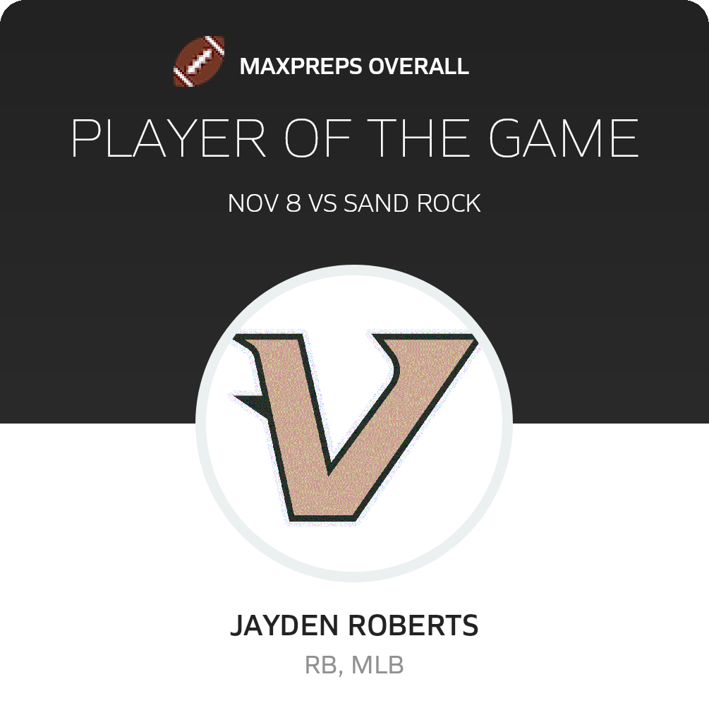 #8 Jayden Roberts Player of the Game badge
