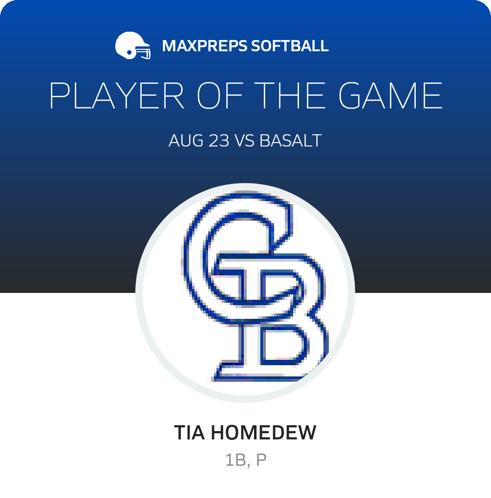 #20 Tia Homedew Player of the Game badge