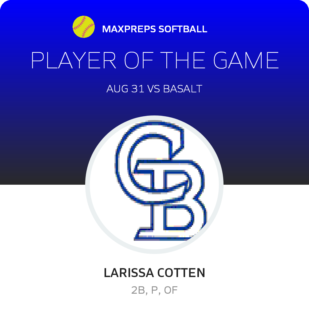 #1 Larissa Cotten Player of the Game badge