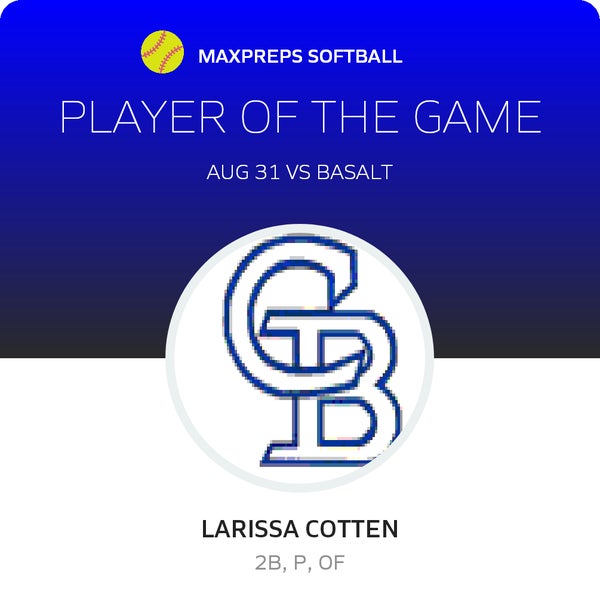 #1 Larissa Cotten Player of the Game badge