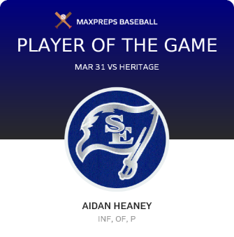 #3 Aidan Heaney Player of the Game badge