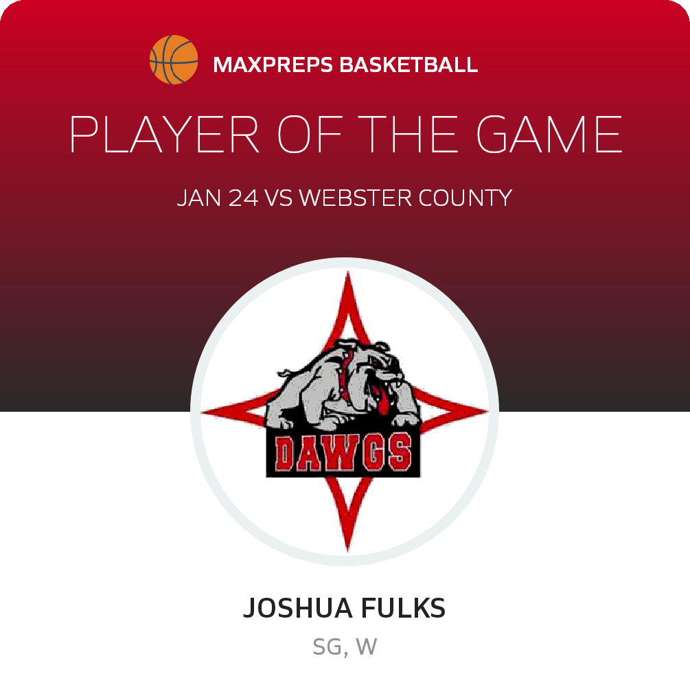 #10 Joshua Fulks Player of the Game badge