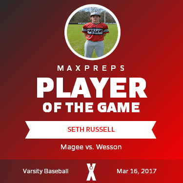 #13 Seth Russell Player of the Game badge
