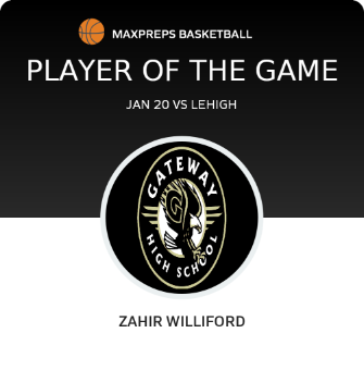 #4 Zahir Williford Player of the Game badge