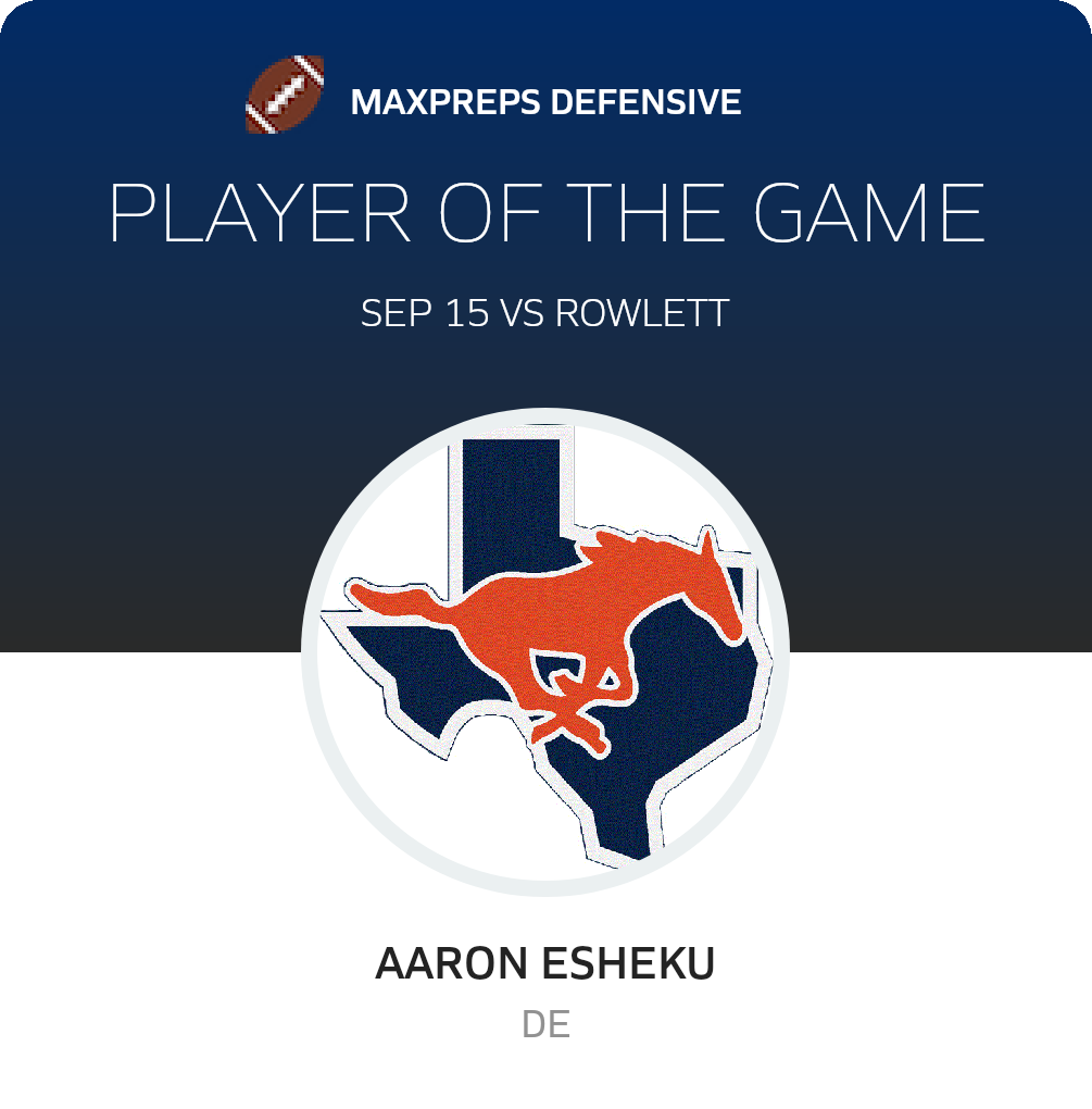 #43 Aaron Esheku Player of the Game badge