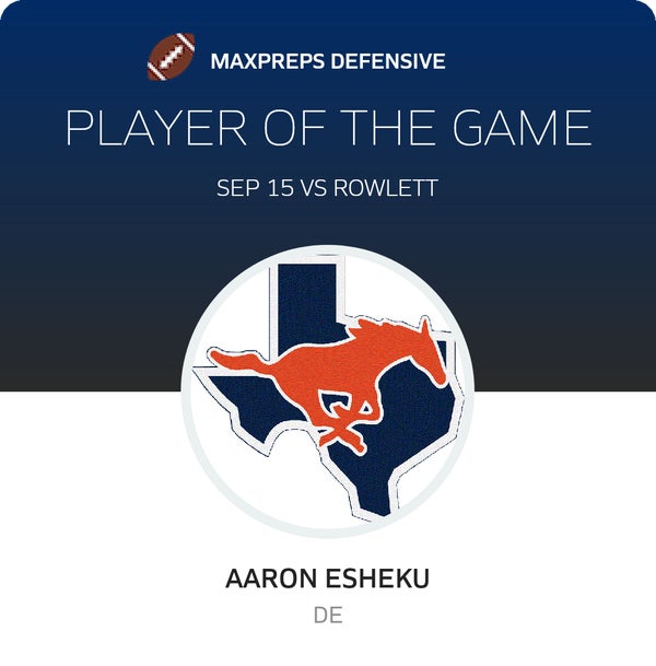 #43 Aaron Esheku Player of the Game badge