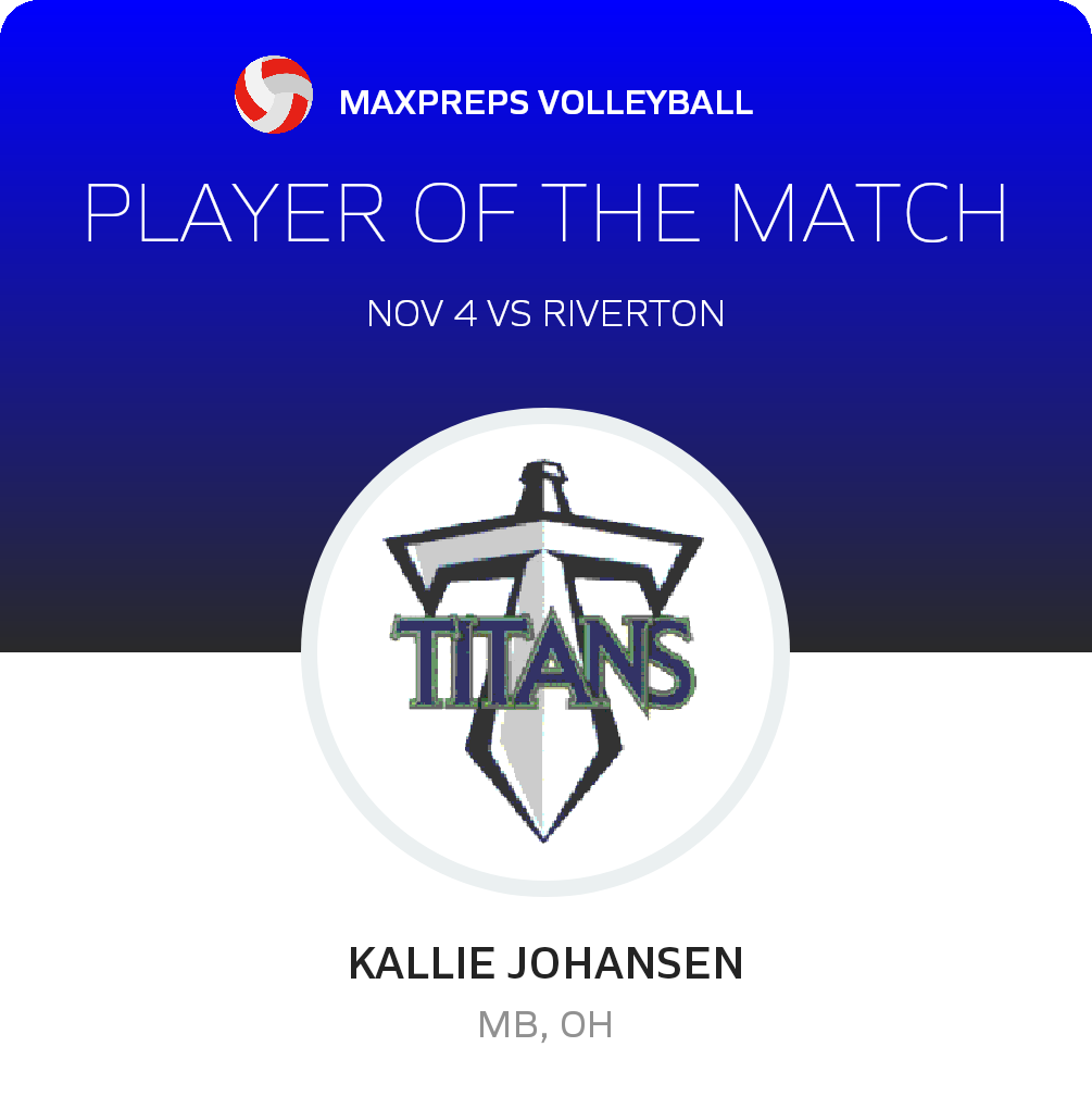 #25 Kallie Johansen Player of the Game badge