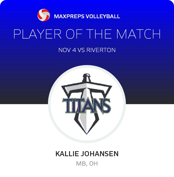 #25 Kallie Johansen Player of the Game badge