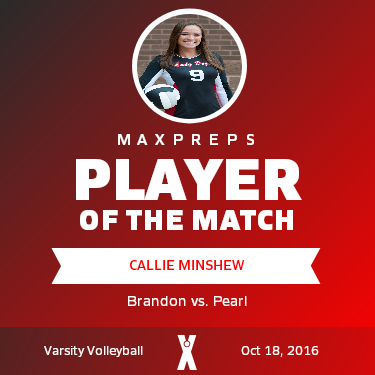 #9 Callie Minshew Player of the Game badge