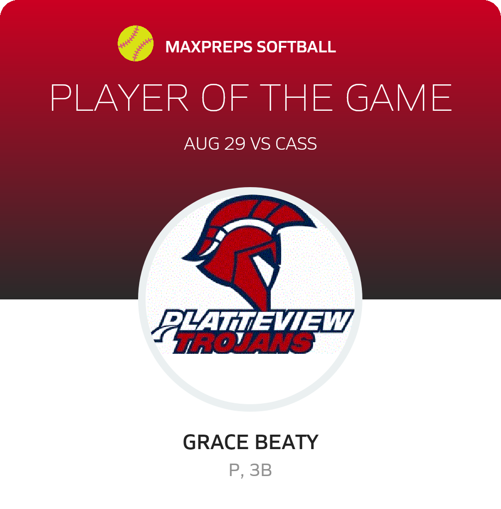 #3 Grace Beaty Player of the Game badge