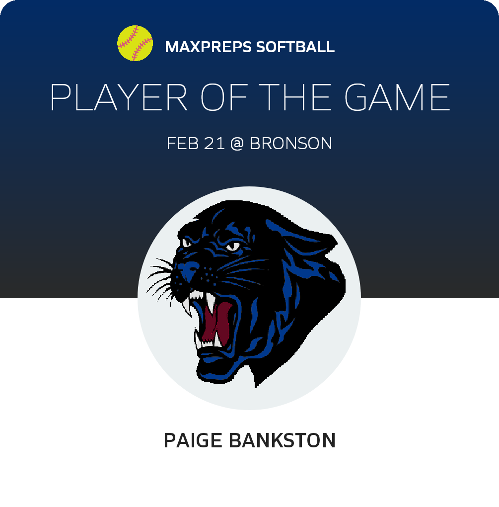 Paige Bankston Player of the Game badge