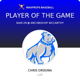 #15 Chris Orduna Player of the Game badge