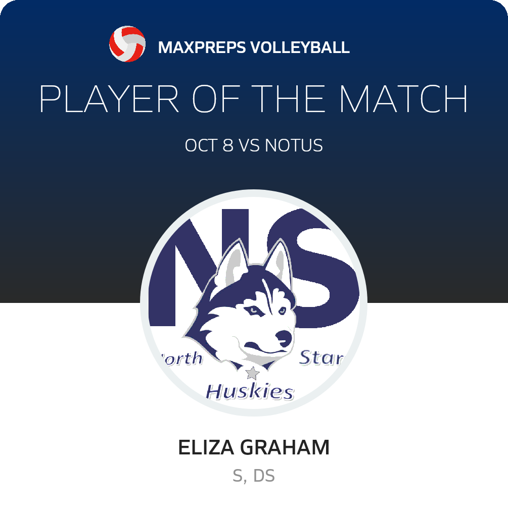 #9 Eliza Graham Player of the Game badge