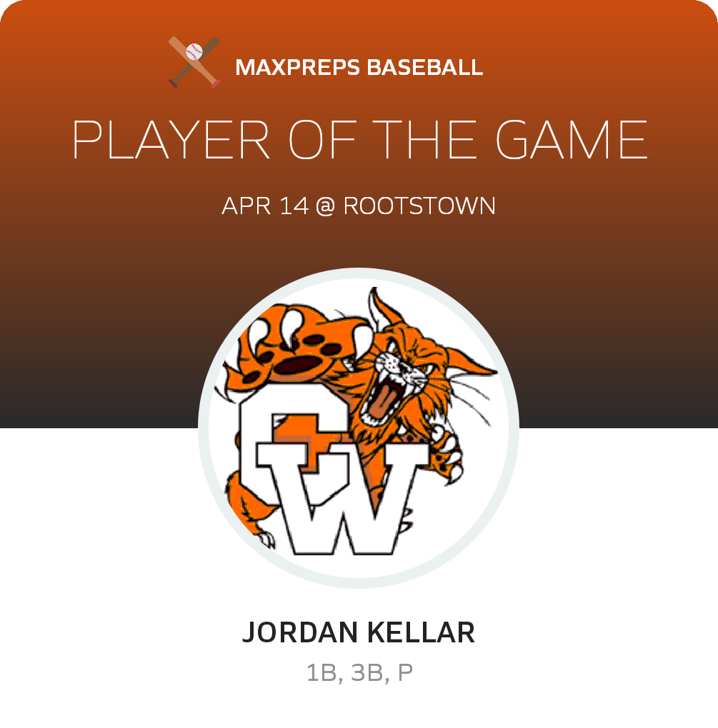 #9 Jordan Kellar Player of the Game badge