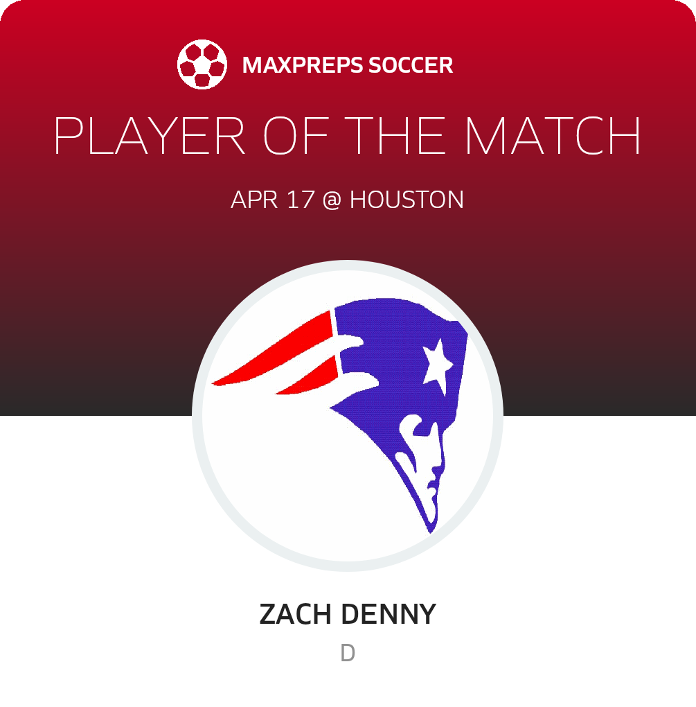 #14 Zach Denny Player of the Game badge
