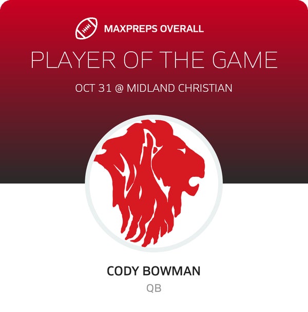 #15 Cody Bowman Player of the Game badge