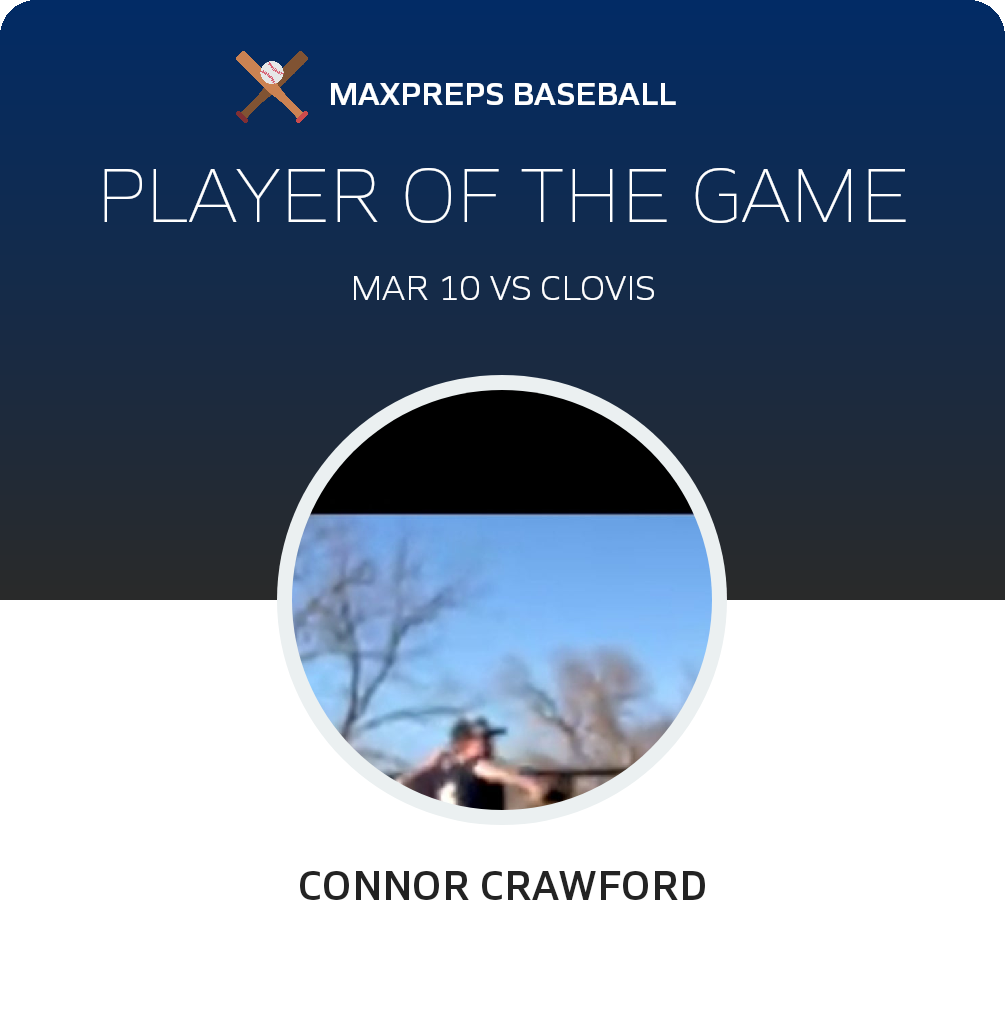 #5 Connor Crawford Player of the Game badge
