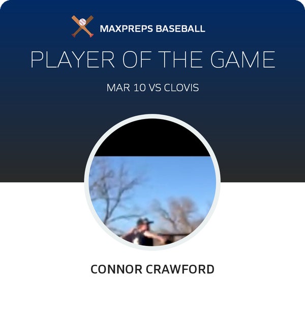 #5 Connor Crawford Player of the Game badge