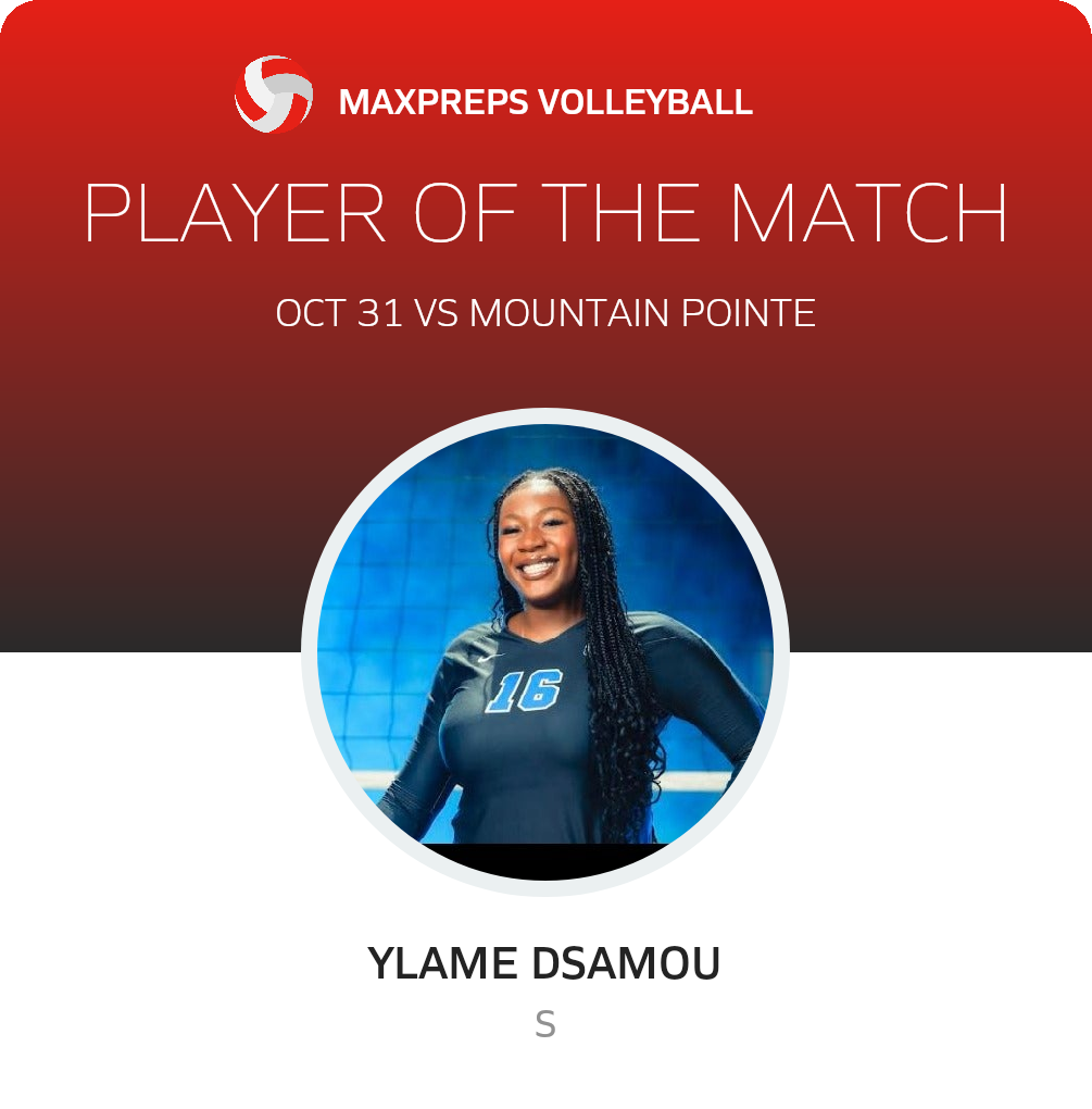 #16 Ylame Dsamou Player of the Game badge