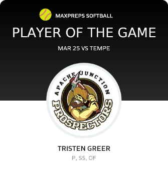 #5 Tristen Greer Player of the Game badge