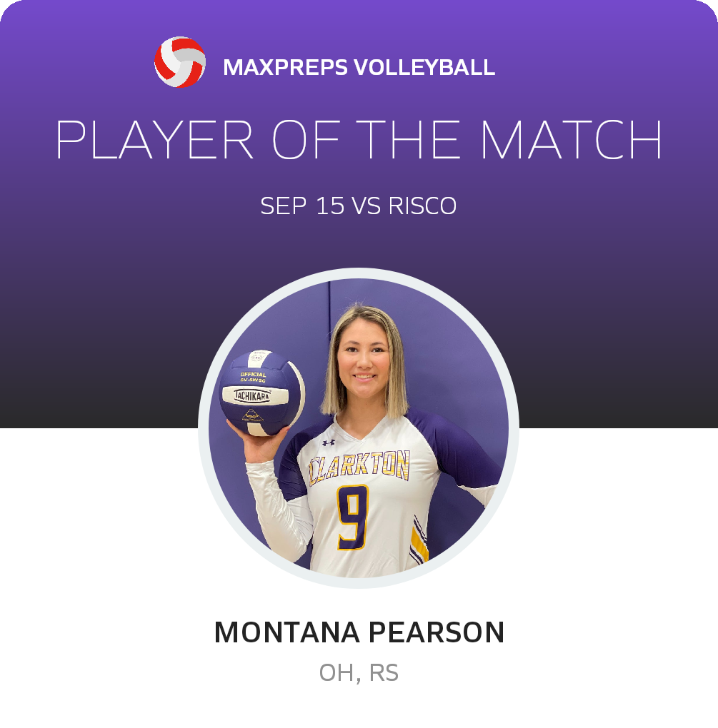 #9 Montana Pearson Player of the Game badge