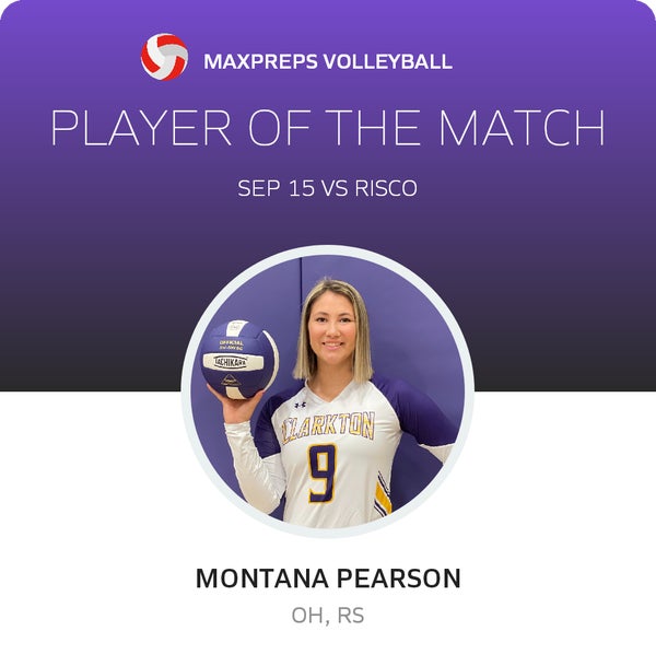 #9 Montana Pearson Player of the Game badge