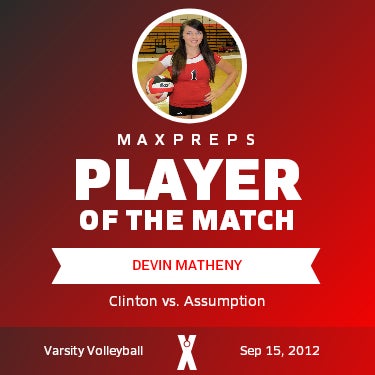 #1 Devin Matheny Player of the Game badge