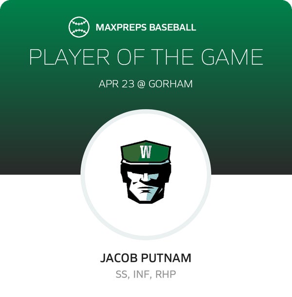 #12 Jacob Putnam Player of the Game badge