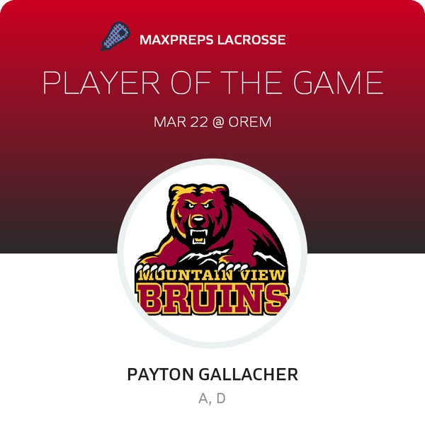 #49 Payton Gallacher Player of the Game badge
