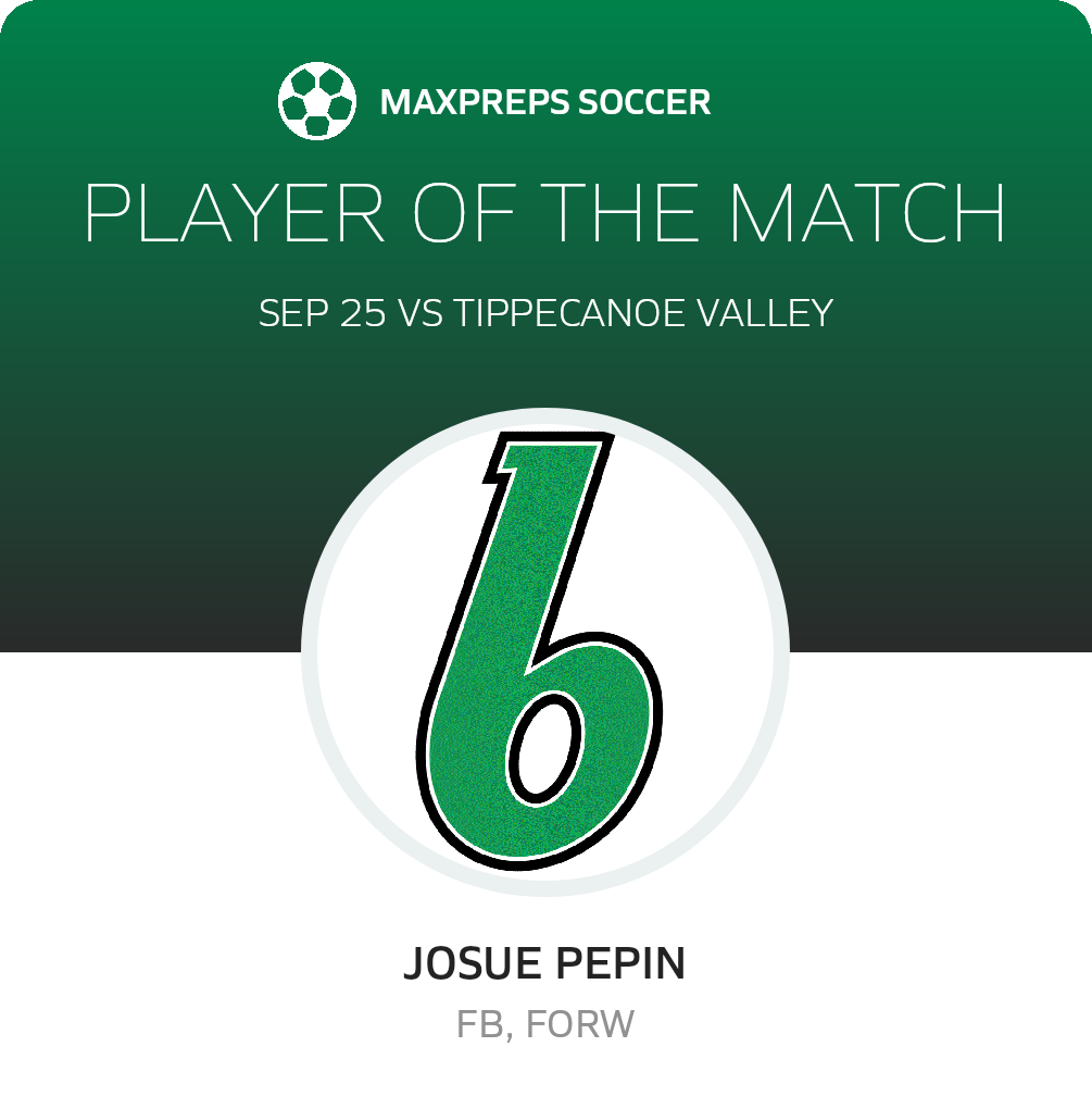 #3 Josue Pepin Player of the Game badge