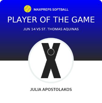 Julia Apostolakos Player of the Game badge