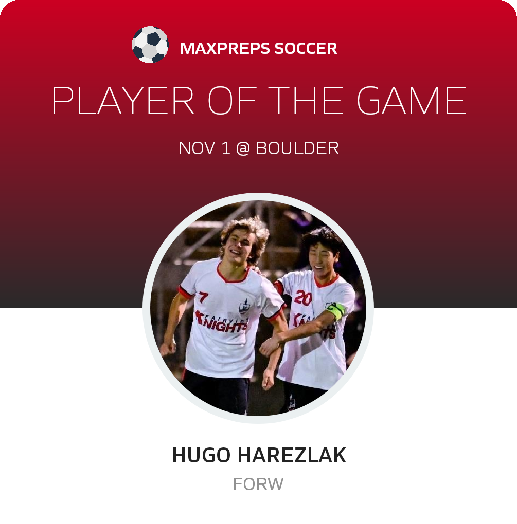 #7 Hugo Harezlak Player of the Game badge
