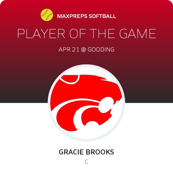 #8 Gracie Brooks Player of the Game badge
