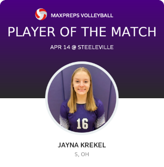 #16 Jayna Krekel Player of the Game badge