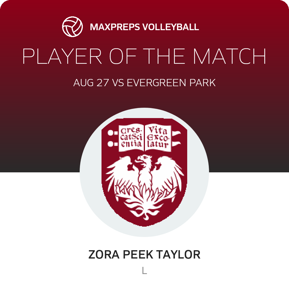 #21 Zora Peek Taylor Player of the Game badge