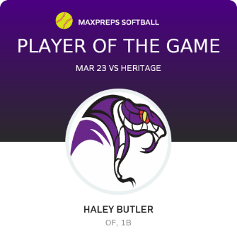 #20 Haley Butler Player of the Game badge