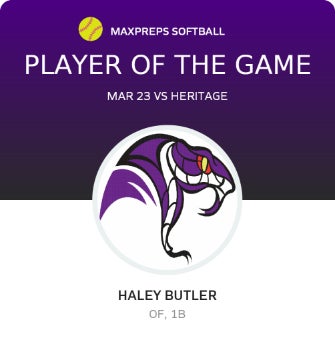 #20 Haley Butler Player of the Game badge