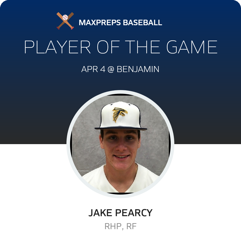 #9 Jake Pearcy Player of the Game badge