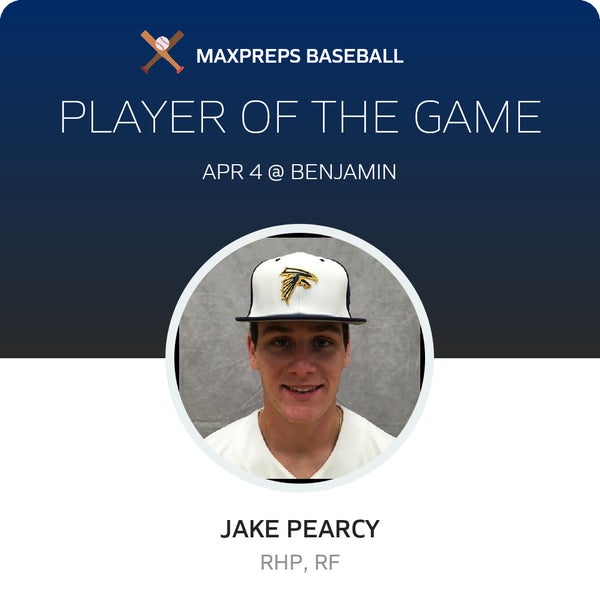 #9 Jake Pearcy Player of the Game badge