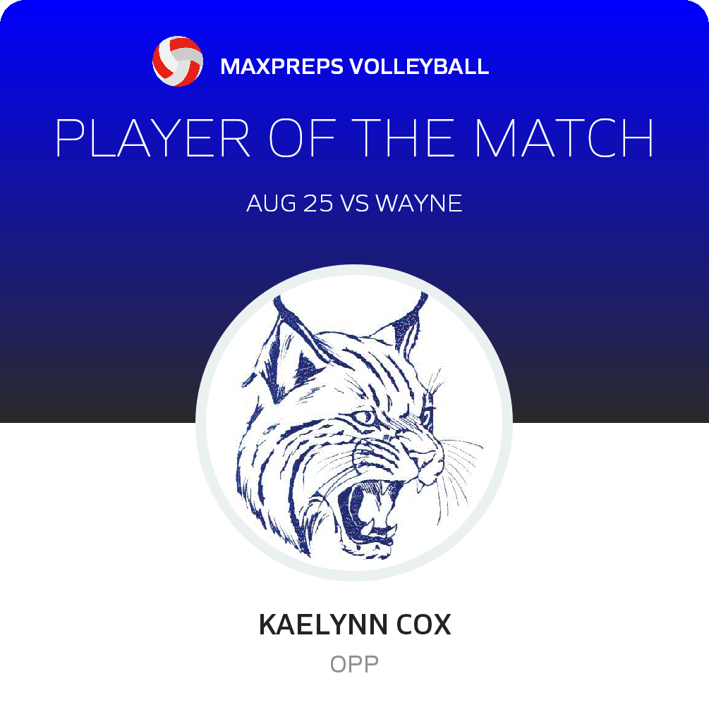 #15 Kaelynn Cox Player of the Game badge