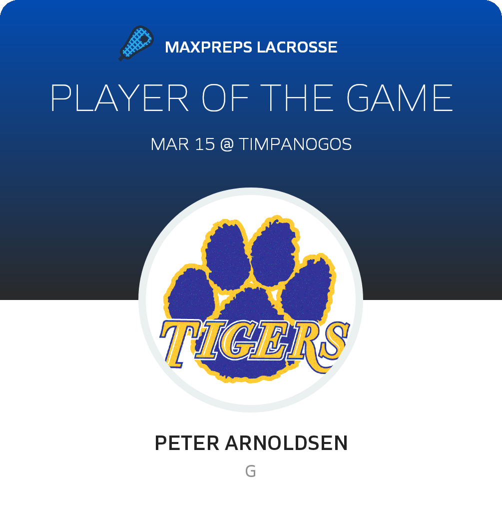 #10 Peter Arnoldsen Player of the Game badge