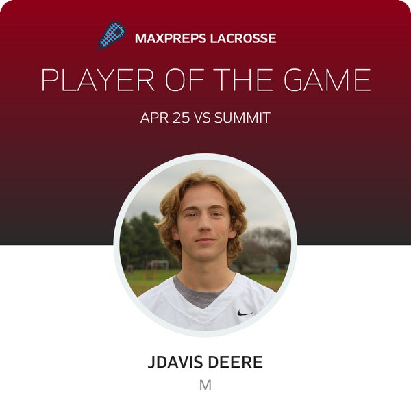 #12 JDavis Deere Player of the Game badge