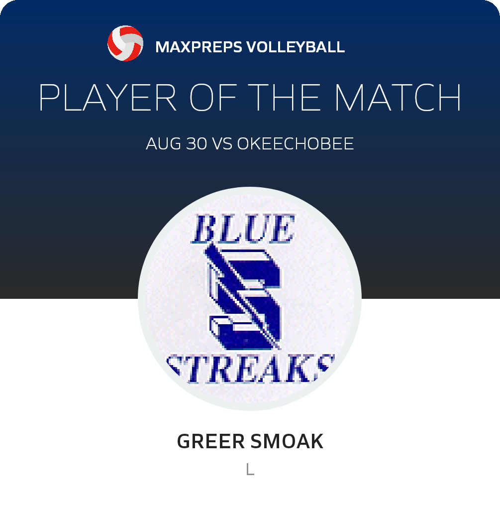 #11 Greer Smoak Player of the Game badge