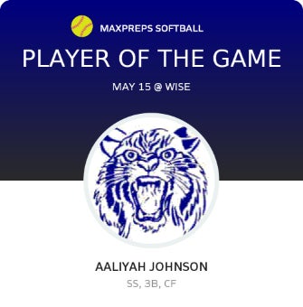 #13 Aaliyah Johnson Player of the Game badge