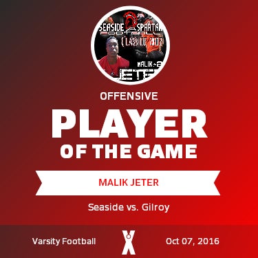 #2 Malik Jeter Player of the Game badge