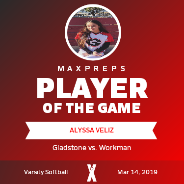 #3 Alyssa Veliz Player of the Game badge