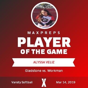 #3 Alyssa Veliz Player of the Game badge